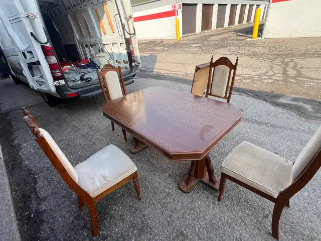 Free delivery used Wooden Dining Table with 4  Chairs - Photo 2