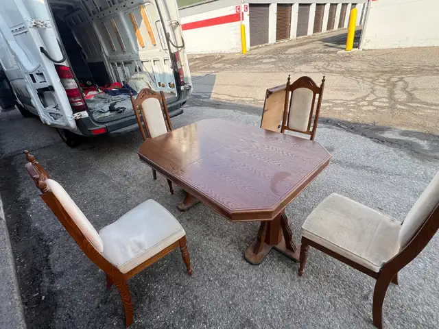 Free delivery used Wooden Dining Table with 4  Chairs - Photo 3