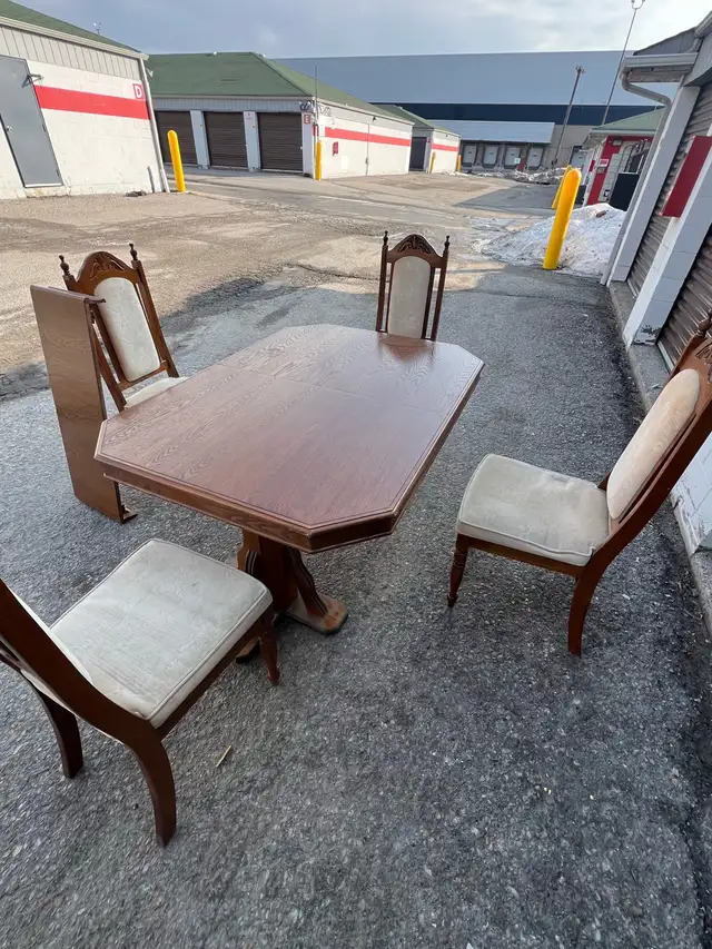Free delivery used Wooden Dining Table with 4  Chairs - Photo 7