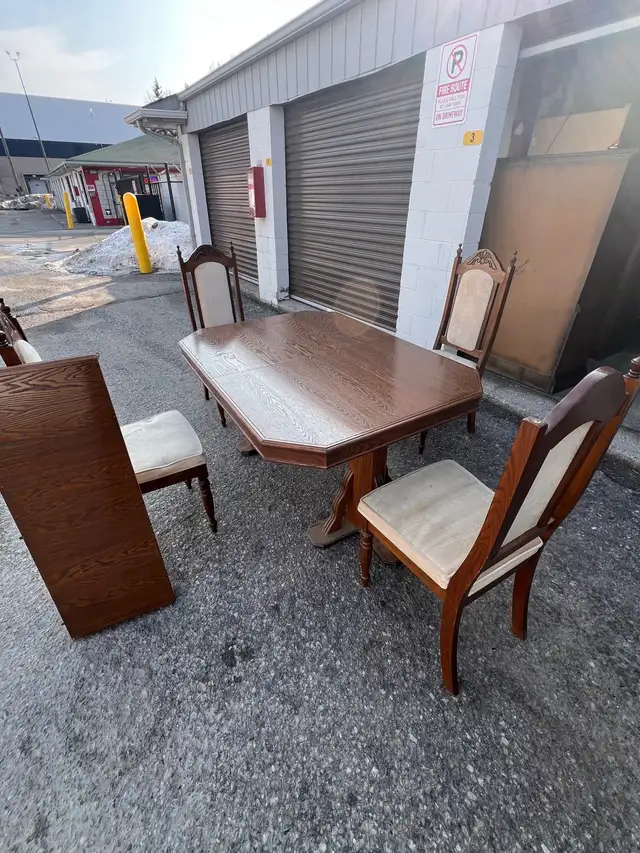Free delivery used Wooden Dining Table with 4  Chairs - Photo 9