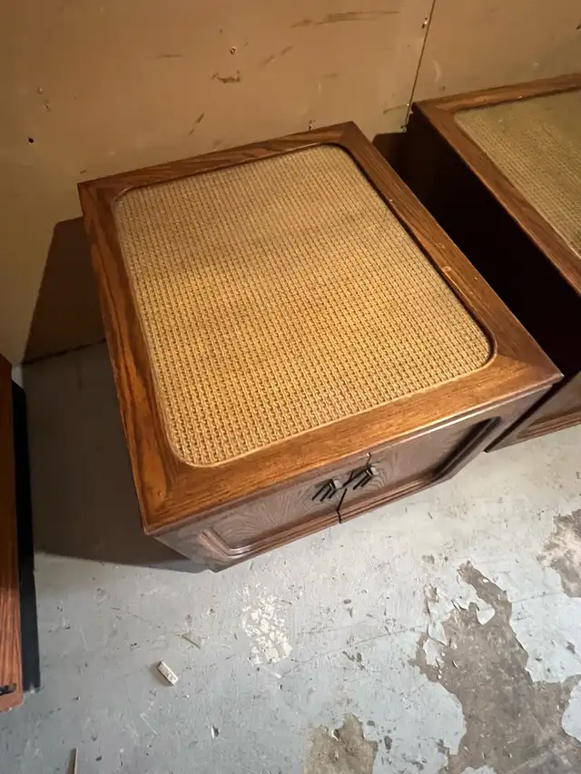 Free delivery used Vintage Wooden Side Tables - Set of 2 - Photo 2