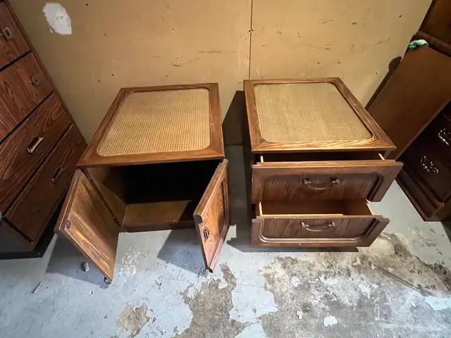 Free delivery used Vintage Wooden Side Tables - Set of 2 - Photo 6