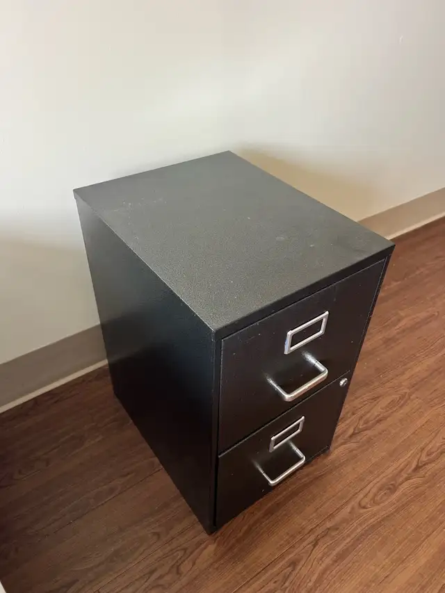 Free delivery used Black 2-Drawer Filing Cabinet - Photo 4