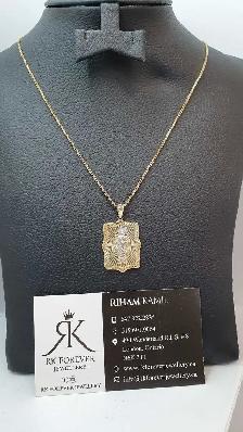 14k yellow gold chain & pendant # 378_17