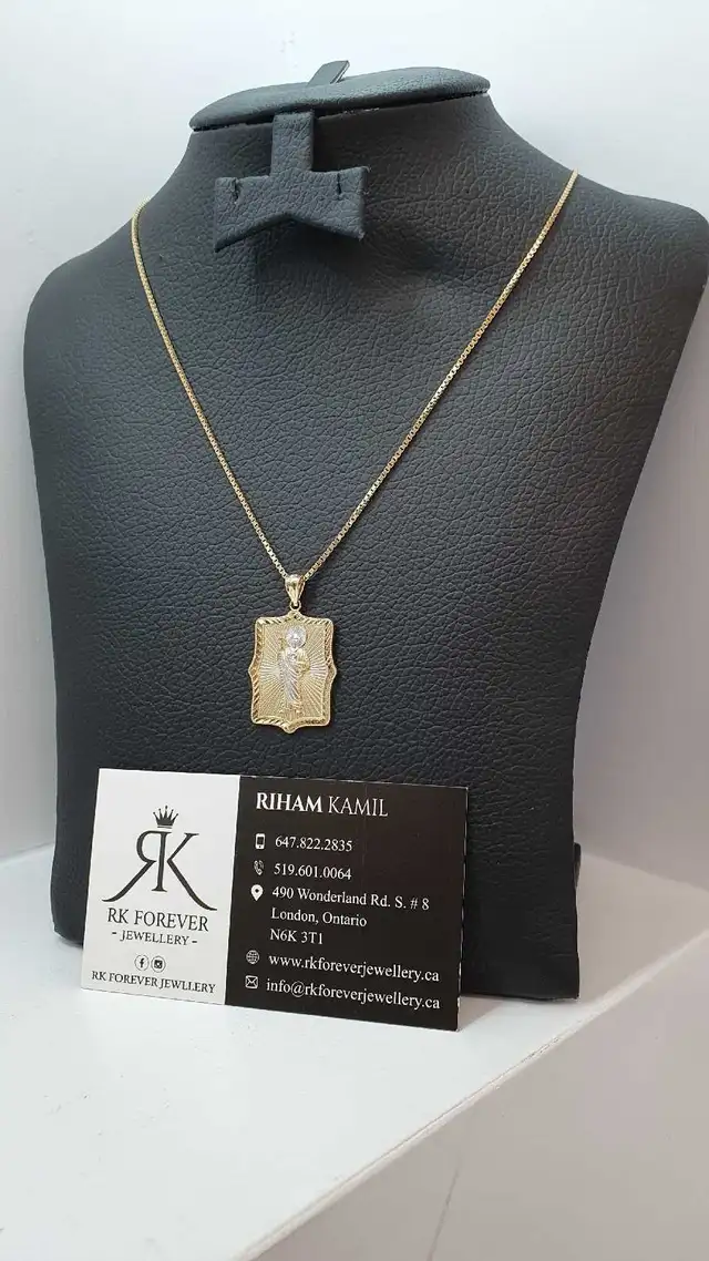 14k yellow gold chain & pendant # 378_17 - Photo 2