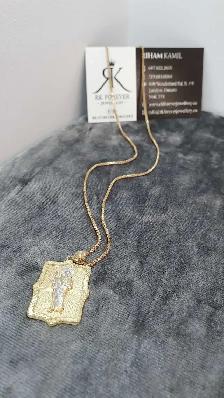 14k yellow gold chain & pendant # 378_17 - Photo 4