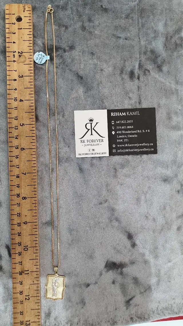 14k yellow gold chain & pendant # 378_17 - Photo 7