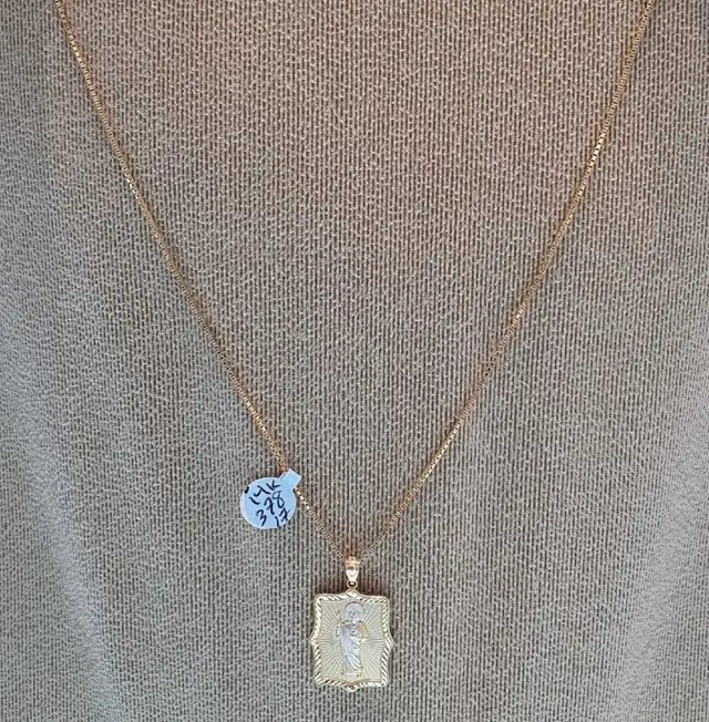 14k yellow gold chain & pendant # 378_17 - Photo 9