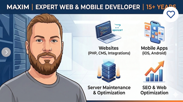 Experienced Web Developer (15  Years) — Web, Mobile Apps,
