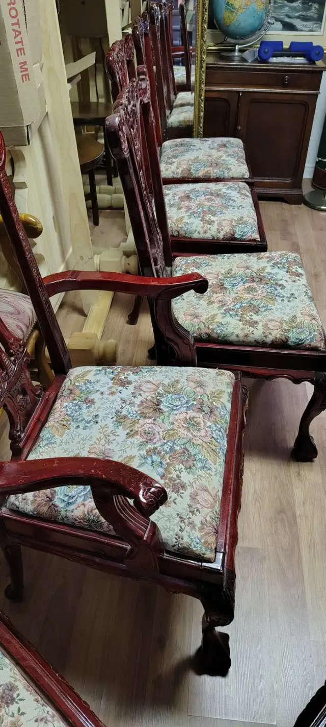 STUNNING RARE 12 MAHOGANY CHAIRS(2WITH ARMS)CHIPPENDALE STYLE - Photo 3
