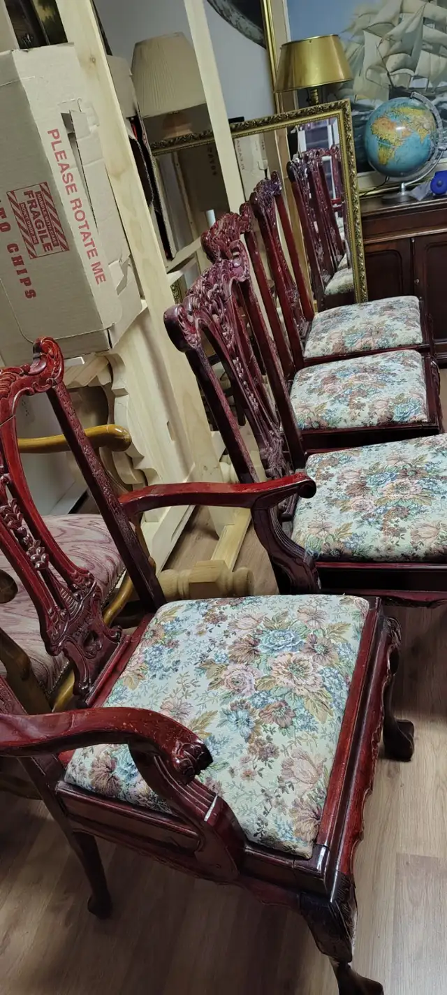 STUNNING RARE 12 MAHOGANY CHAIRS(2WITH ARMS)CHIPPENDALE STYLE - Photo 7