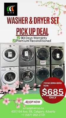 Reconditioned Washer & Dryer Spring Blowout Pick Up Deal $685
