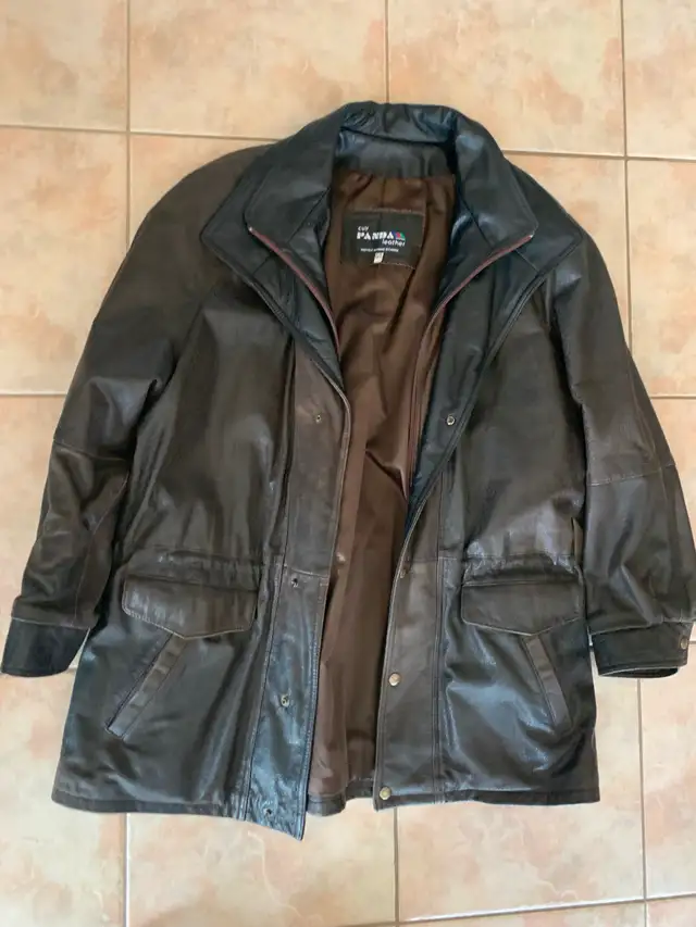 Manteau hiver cuir doublé