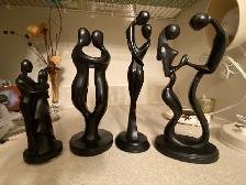 SET OF 4 BLACK STATUES......7' to 10'   See Photo  Great decor