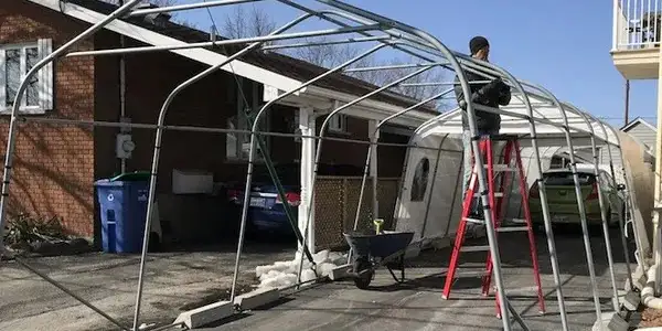désinstallation abri d’auto / car shelter removal