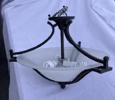 CEILING LAMP - 'RUBBED' ANTIQUE BROWN