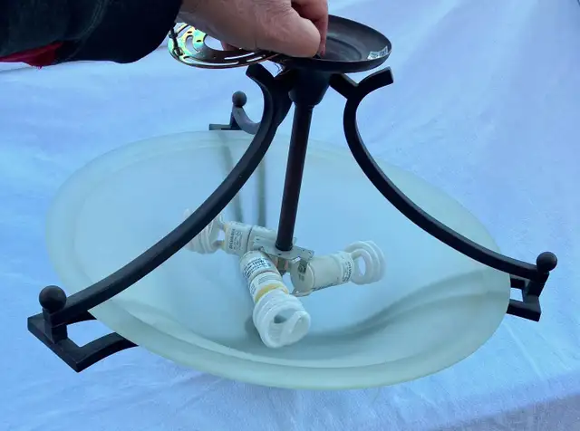 CEILING LAMP - 'RUBBED' ANTIQUE BROWN - Photo 2