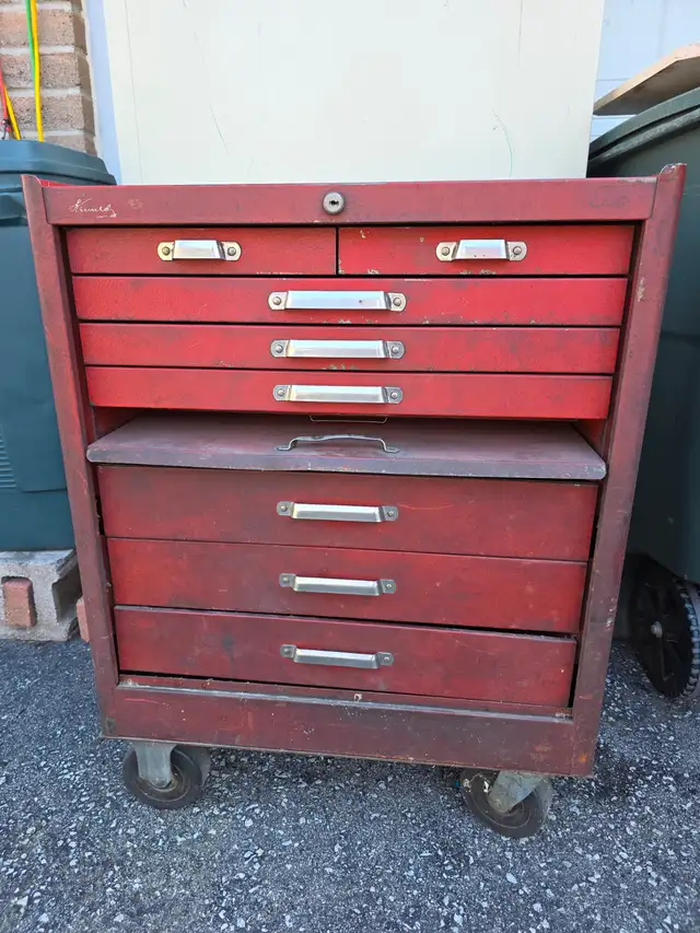 Kennedy 8 Drawers Rolling Toolbox Antique Very Rare Wide Wheels