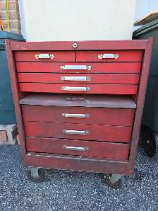 Kennedy 8 Drawers Rolling Toolbox Antique Very Rare Wide Wheels