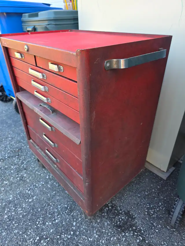 Kennedy 8 Drawers Rolling Toolbox Antique Very Rare Wide Wheels - Photo 2