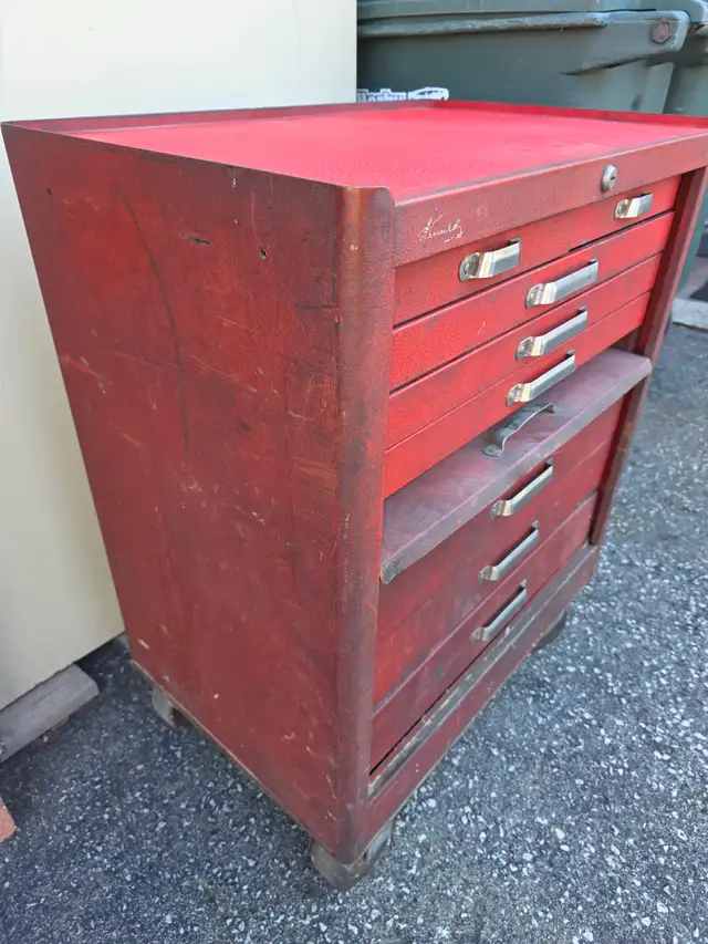 Kennedy 8 Drawers Rolling Toolbox Antique Very Rare Wide Wheels - Photo 3