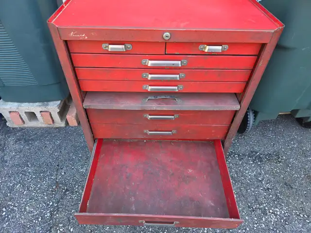 Kennedy 8 Drawers Rolling Toolbox Antique Very Rare Wide Wheels - Photo 4