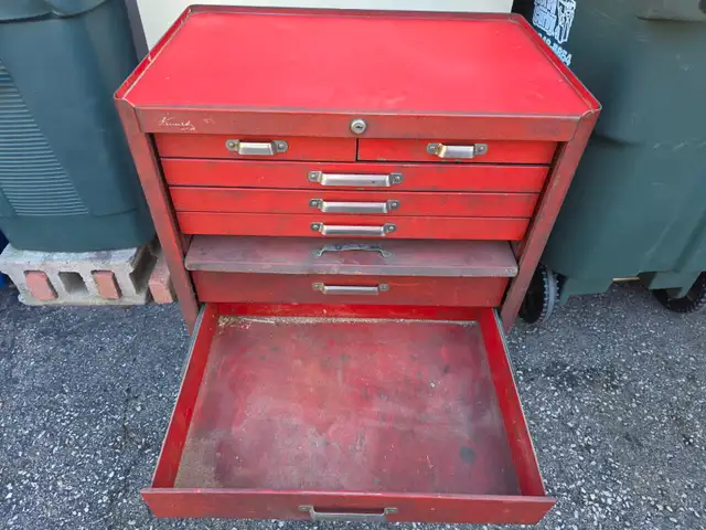Kennedy 8 Drawers Rolling Toolbox Antique Very Rare Wide Wheels - Photo 5