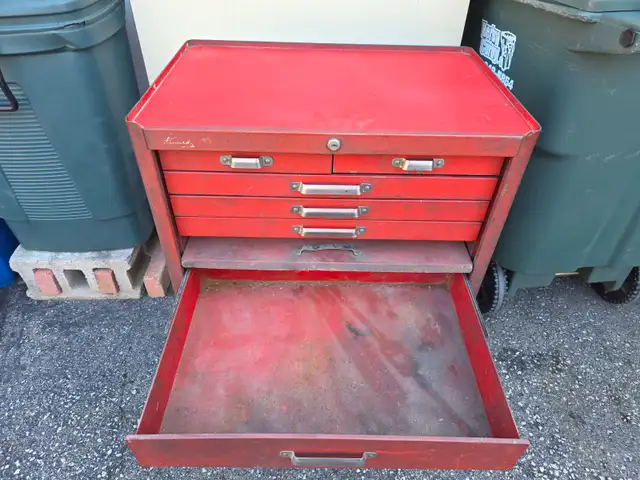 Kennedy 8 Drawers Rolling Toolbox Antique Very Rare Wide Wheels - Photo 6