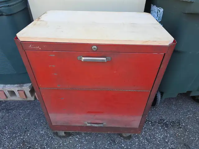 Kennedy 8 Drawers Rolling Toolbox Antique Very Rare Wide Wheels - Photo 10