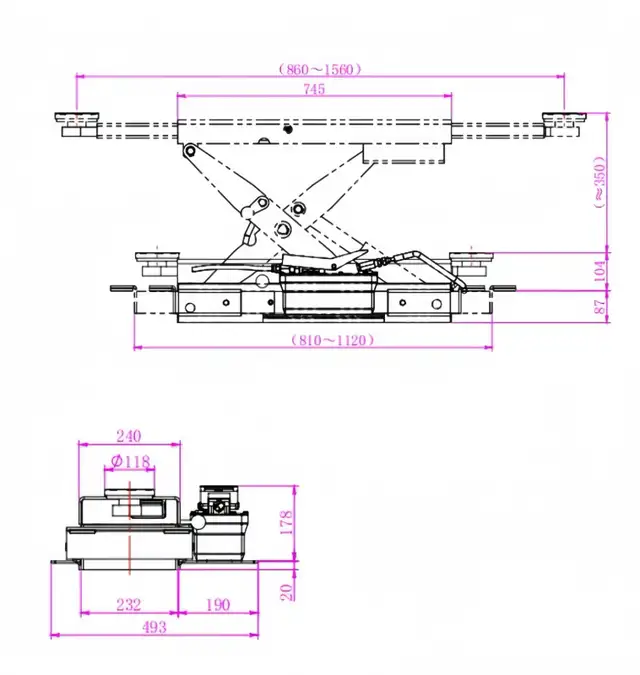 Pneumatic Car Jack Kit 4QJY4.0-C Heavy Duty Lifting
