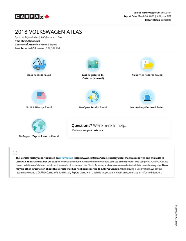2018 Volkswagen Atlas Trendline AWD, 3.6L 6cyl, No Accidents - Photo 2