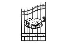 Decorative 20FT Iron Driveway Gate with Deer Artwork - Photo 3