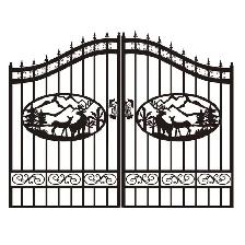 Decorative 20FT Iron Driveway Gate with Deer Artwork - Photo 4