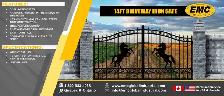 Decorative 14FT Iron Driveway Gate with Horse Artwork