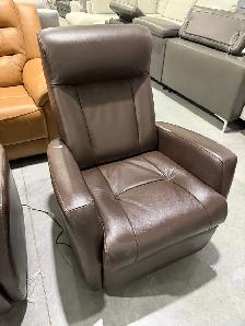 Palliser Brown leather swivel power recliner