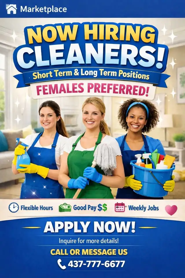 HIRING FOR CLEANING & HOUSE KEEPING