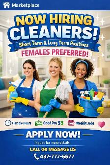 HIRING FOR CLEANING & HOUSE KEEPING