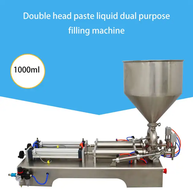 100-1000ml 2 Nozzles Paste Liquid Filling Machine 160403