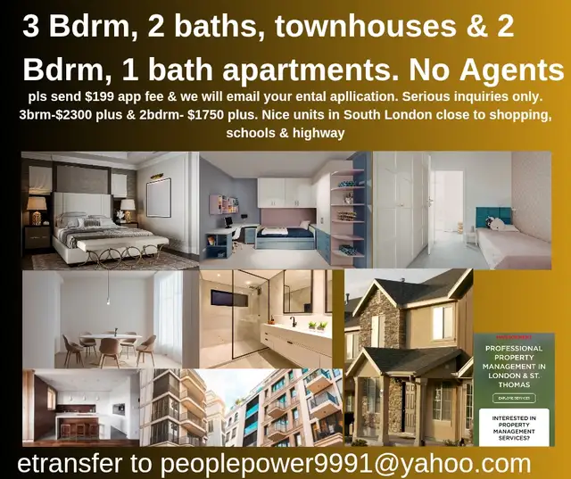 3 br Townhomes & 2br Apartment