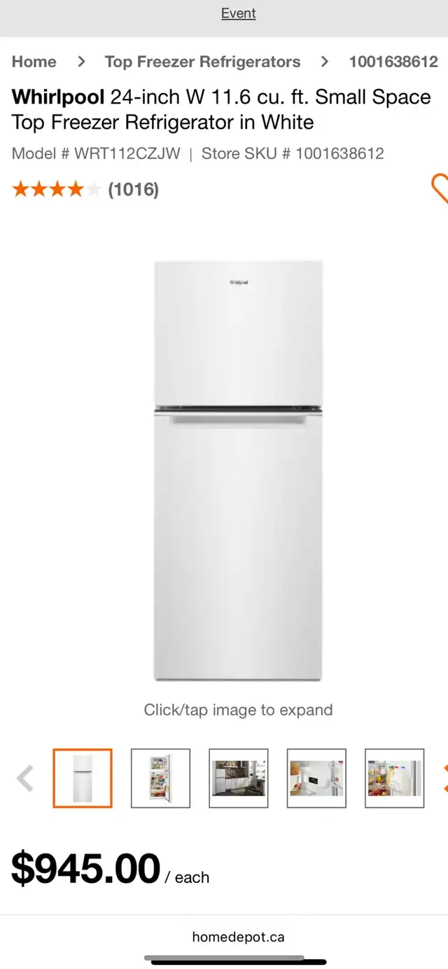 NEW 24" Whirlpool Counter Depth Top Freezer Fridge (11.6 Cu.Ft) - Photo 10