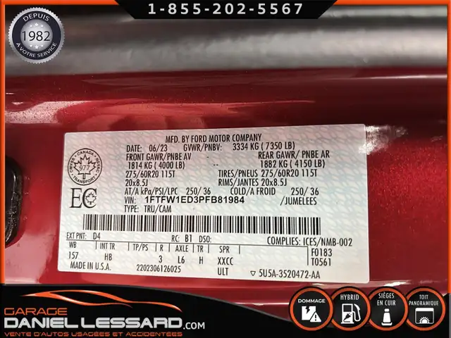 Ford F-150 LARIAT POWERBOOST 3.5L RATIO 3.73, 2023 - Photo 31