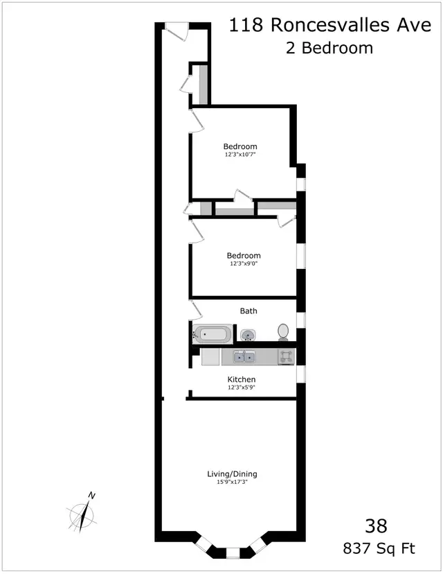 Renovated Two Bedroom, Queen and Roncesvalles - ID 1537 - Photo 16