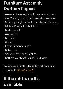 Furniture Assembly 647-957-2770 - Photo 2