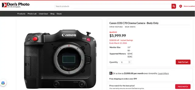 CANON C 70 PROFESSIONAL CINEMA CAMERA - Photo 3