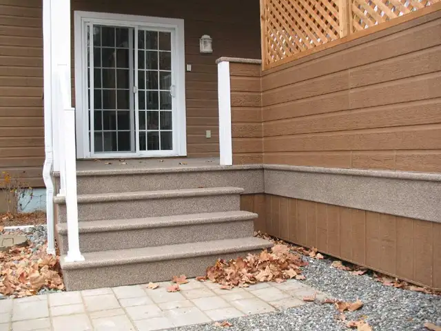 Patios et escaliers en fibre de verre sur mesure