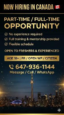 Part-Time / Full-Time Career Opportunity – No Experience Needed