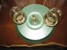 VINTAGE ANTIQUE FLUSH MOUNT CEILING TWIN LIGHT FIXTURE