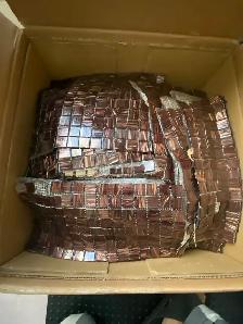 Brown backsplash never use in box weighs approximately 75 lbs