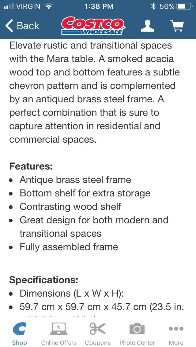 Mara Solid Acacia Wood End Table $300. Like new. - Photo 3