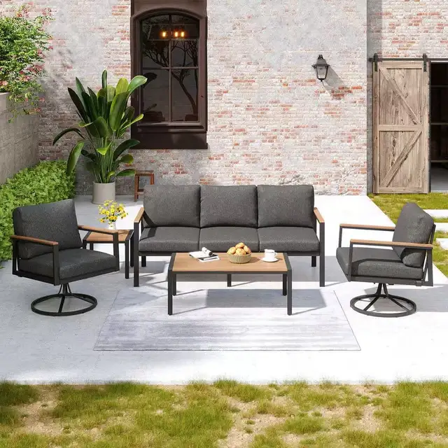 Brand New 5Pcs Patio Furniture Set Swivel Roker Chairs $999